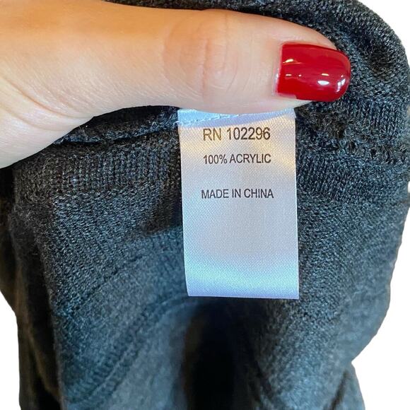 Connected Apparel Knit Pleated Sweater Dress In Grey - Picture 8 of 12